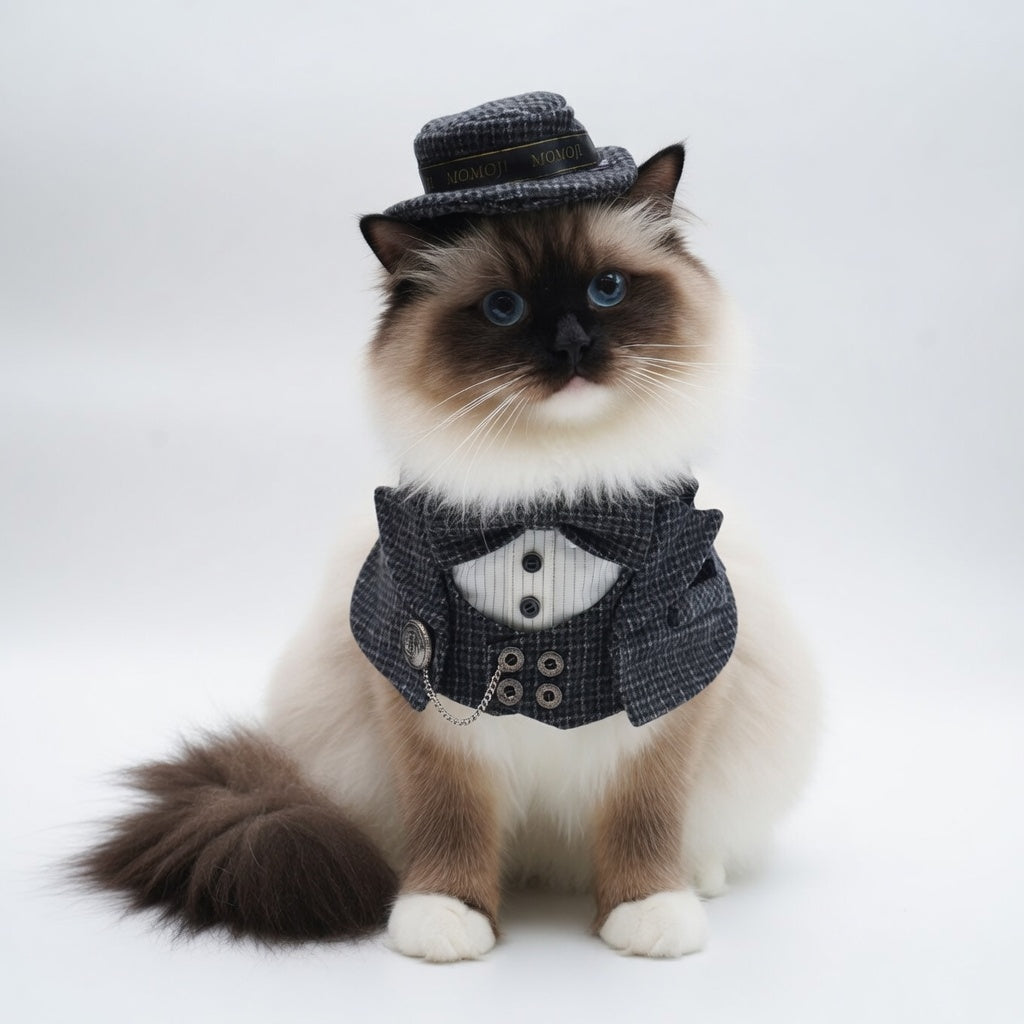 Bond (2-Charcoal Houndstooth) | Pet Hat