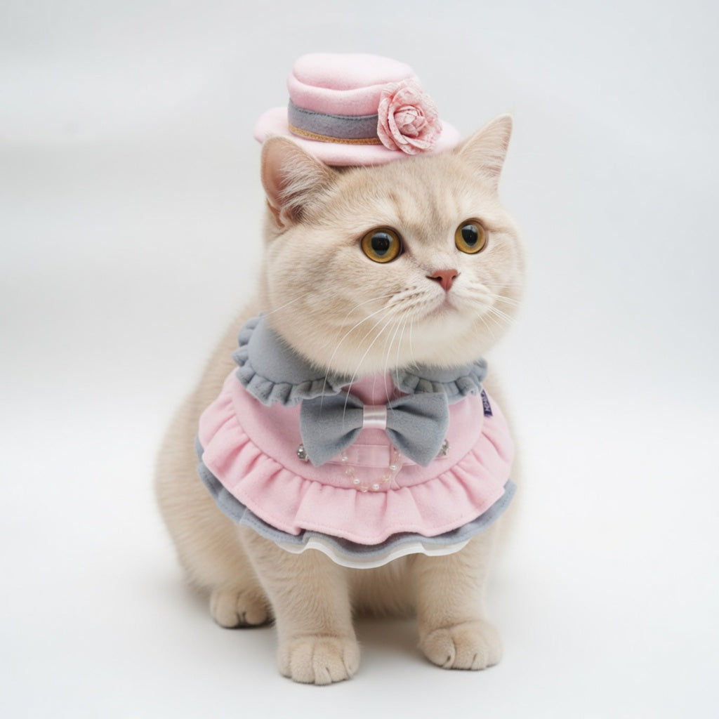 Mayfair (2-Blush Pink & Mist Gray) | Pet Hat
