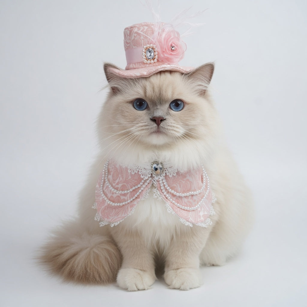 Georgiana (1-Powdered Rose Brocade) | Pet Hat