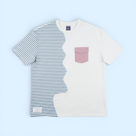 [Pre-order] Marseille Tee (2-Breton Stripe Moonstone) | Hooman (Adult/Kids)