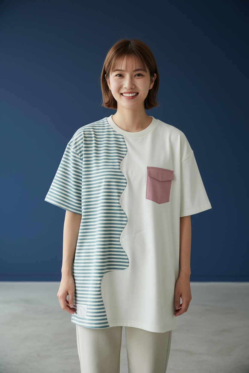 [Pre-order] Marseille Tee (2-Breton Stripe Moonstone) | Hooman (Adult/Kids)