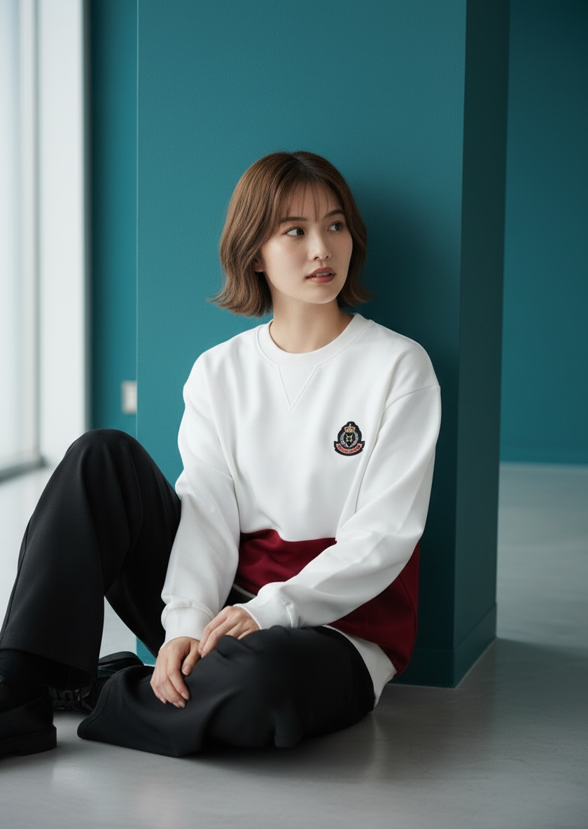 [Pre-order] Brest Sweatshirt (2-Bordeaux Red) | Hooman (Adult/Kids)