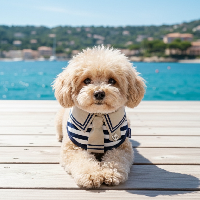 [Pre-order] Santiano (2-Sandstone & Navy) | Pet Neckwear