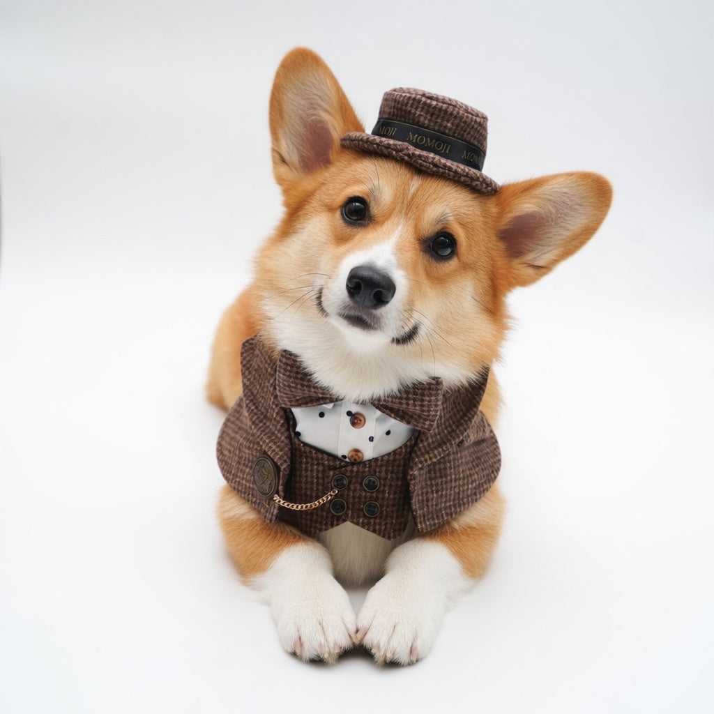 Bond (1-Coffee Houndstooth) | Pet Hat