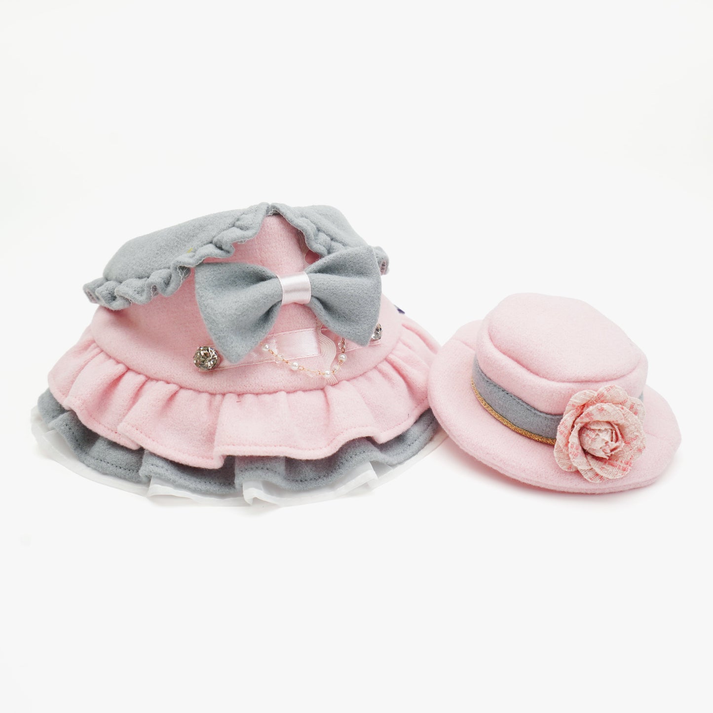Mayfair (2-Blush Pink & Mist Gray) | Pet Hat