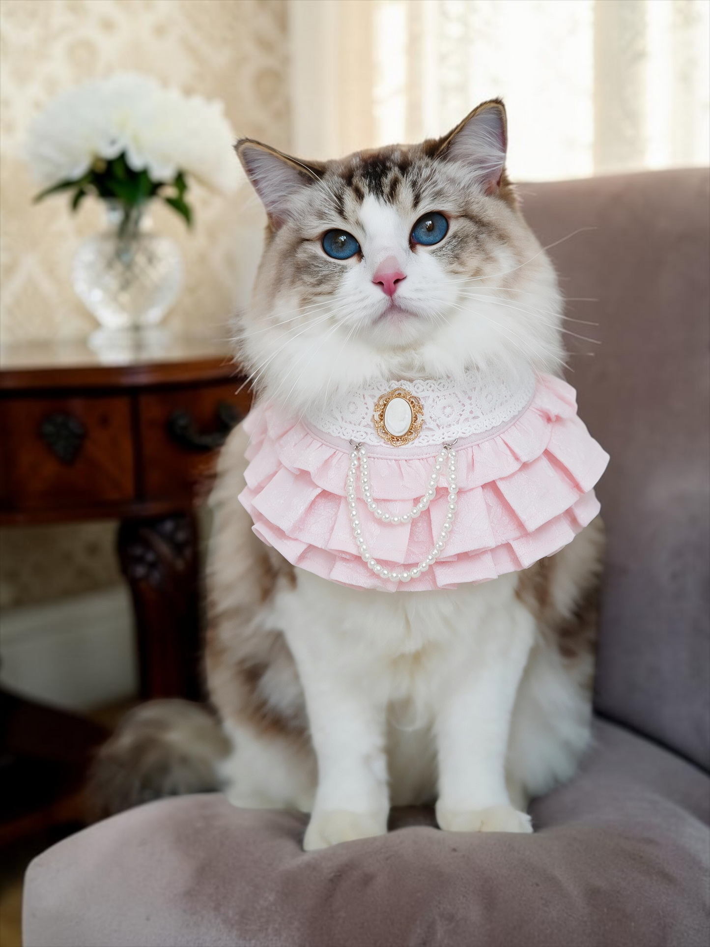 Alexandrina (3-Parisian Blush Rose) | Pet Neckwear