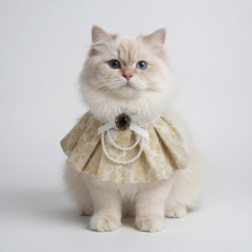 Gwendolen (1-Gilded Vanilla Brocade) | Pet Neckwear