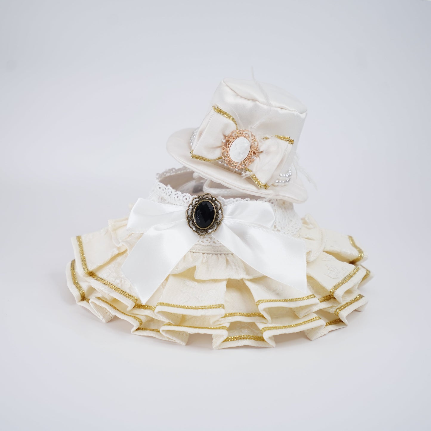 Arabella (1-Bridal Alabaster Satin) | Pet Hat