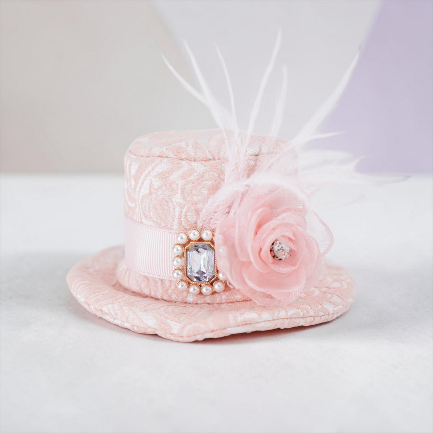 Georgiana (1-Powdered Rose Brocade) | Pet Hat