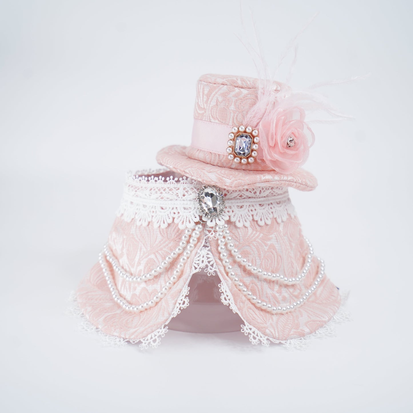 Georgiana (1-Powdered Rose Brocade) | Pet Hat