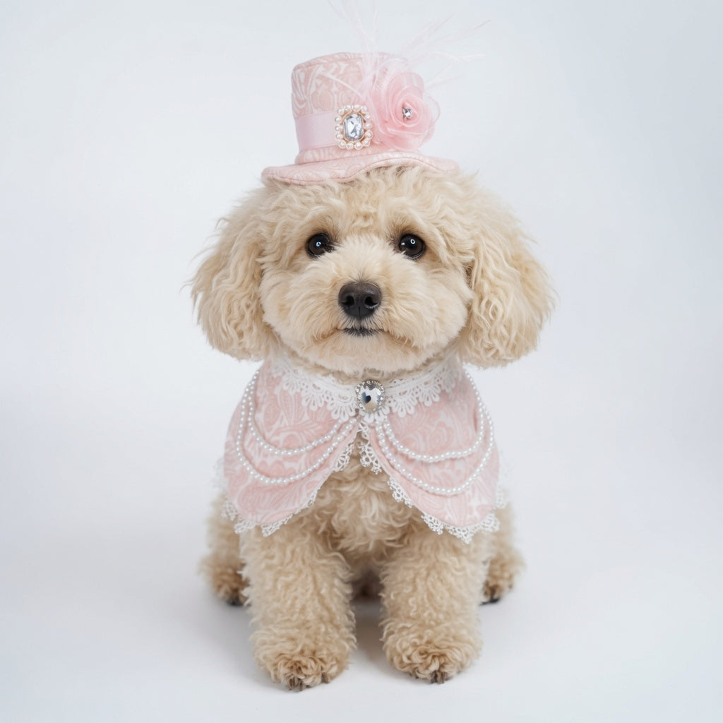 Georgiana (1-Powdered Rose Brocade) | Pet Hat