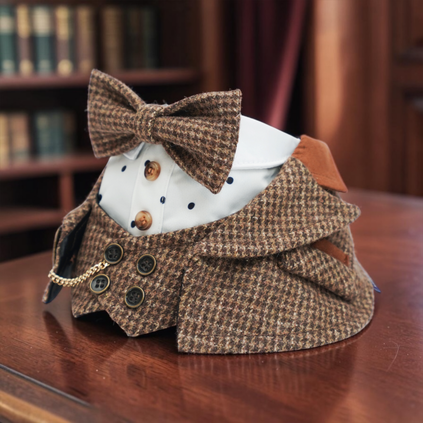 Bond (1-Coffee Houndstooth) | Pet Neckwear