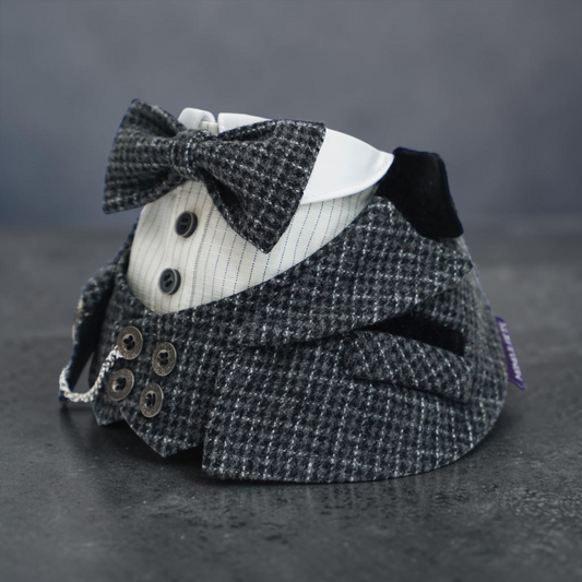 Bond (2-Charcoal Houndstooth) | Pet Neckwear