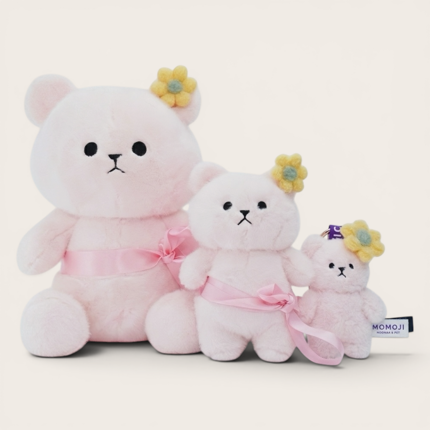 [Pre-order] Momoji Bear Family (1-Pink Bear | Flower Princess) | Pet Plushie