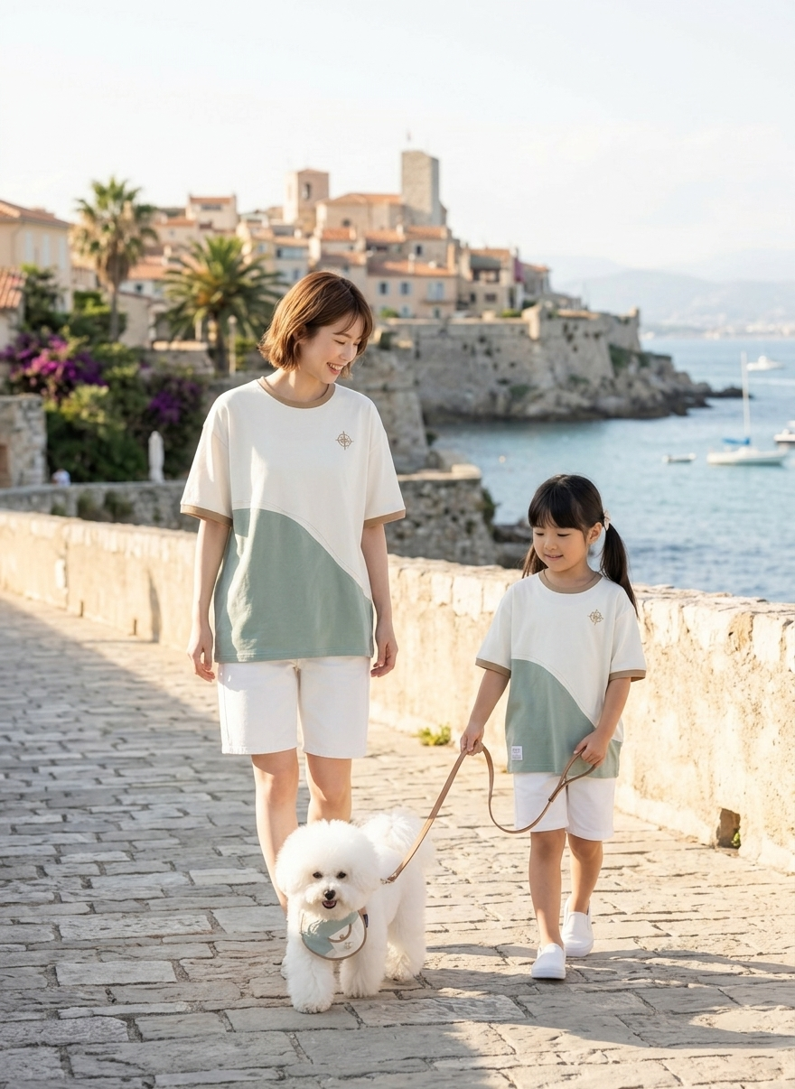 [Pre-order] Antibes Tee (1-Azure Mist) | Hooman (Adult/Kids)