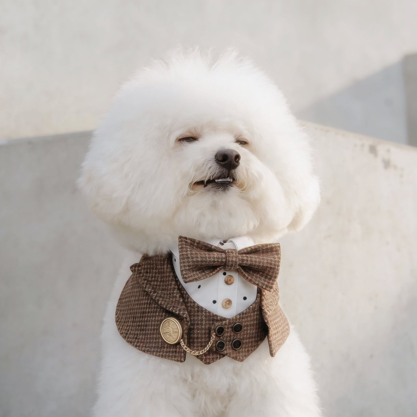 Bond (1-Coffee Houndstooth) | Pet Neckwear