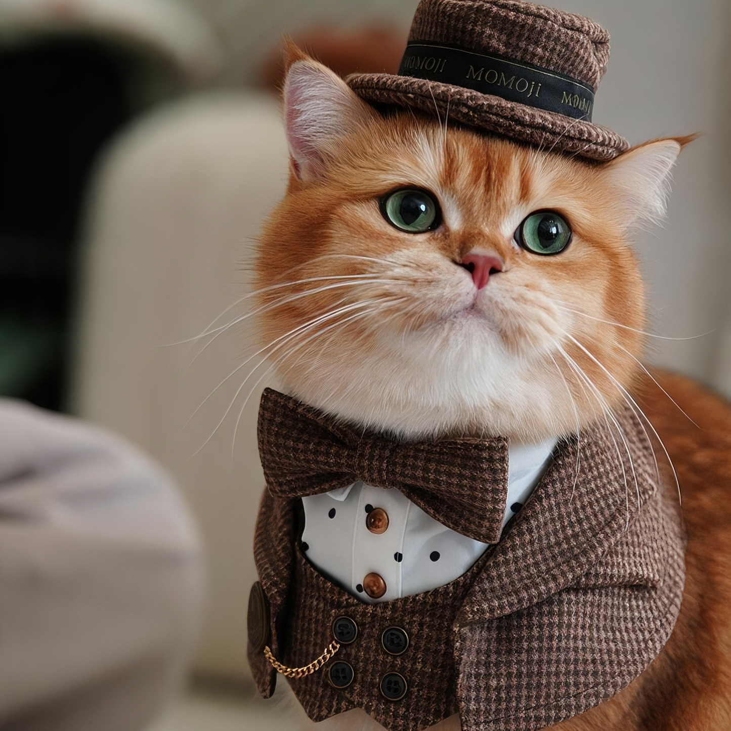 Bond (1-Coffee Houndstooth) | Pet Hat