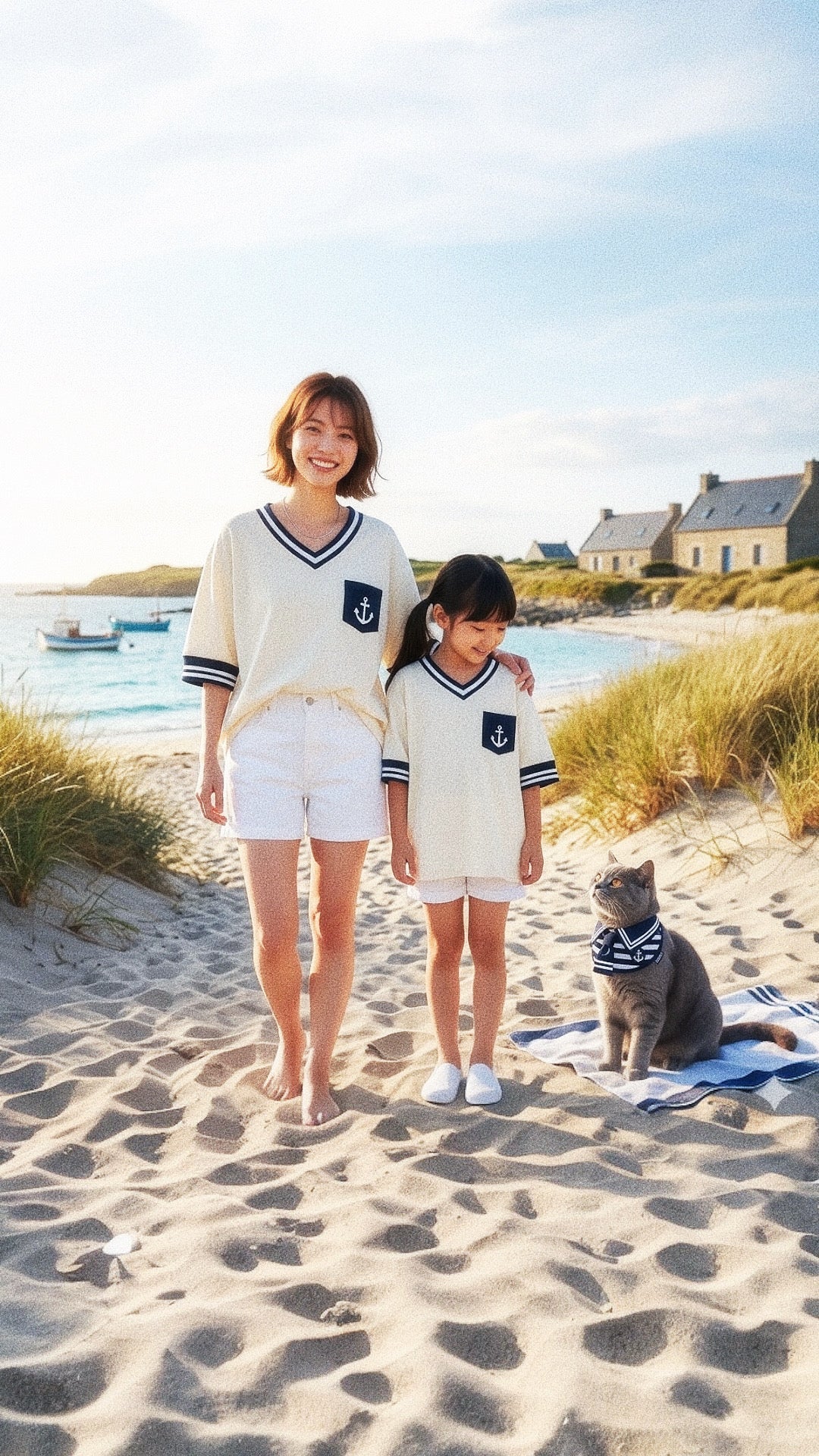 [Pre-order] Santiano (2-Sandstone & Navy) | Pet Neckwear